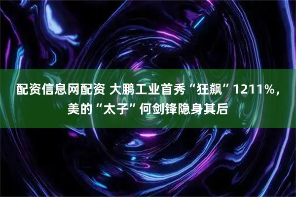 配资信息网配资 大鹏工业首秀“狂飙”1211%，美的“太子”何剑锋隐身其后